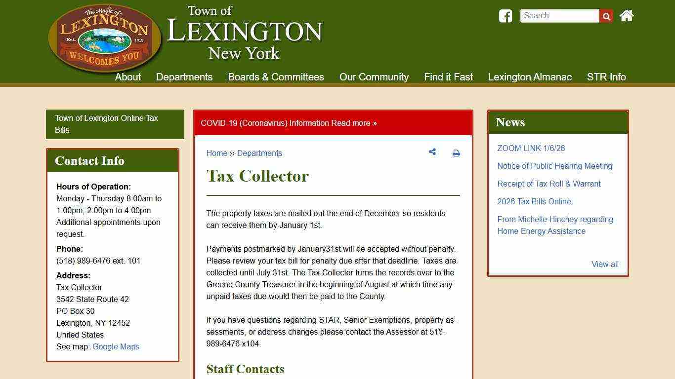 Tax Collector | Lexington, NY