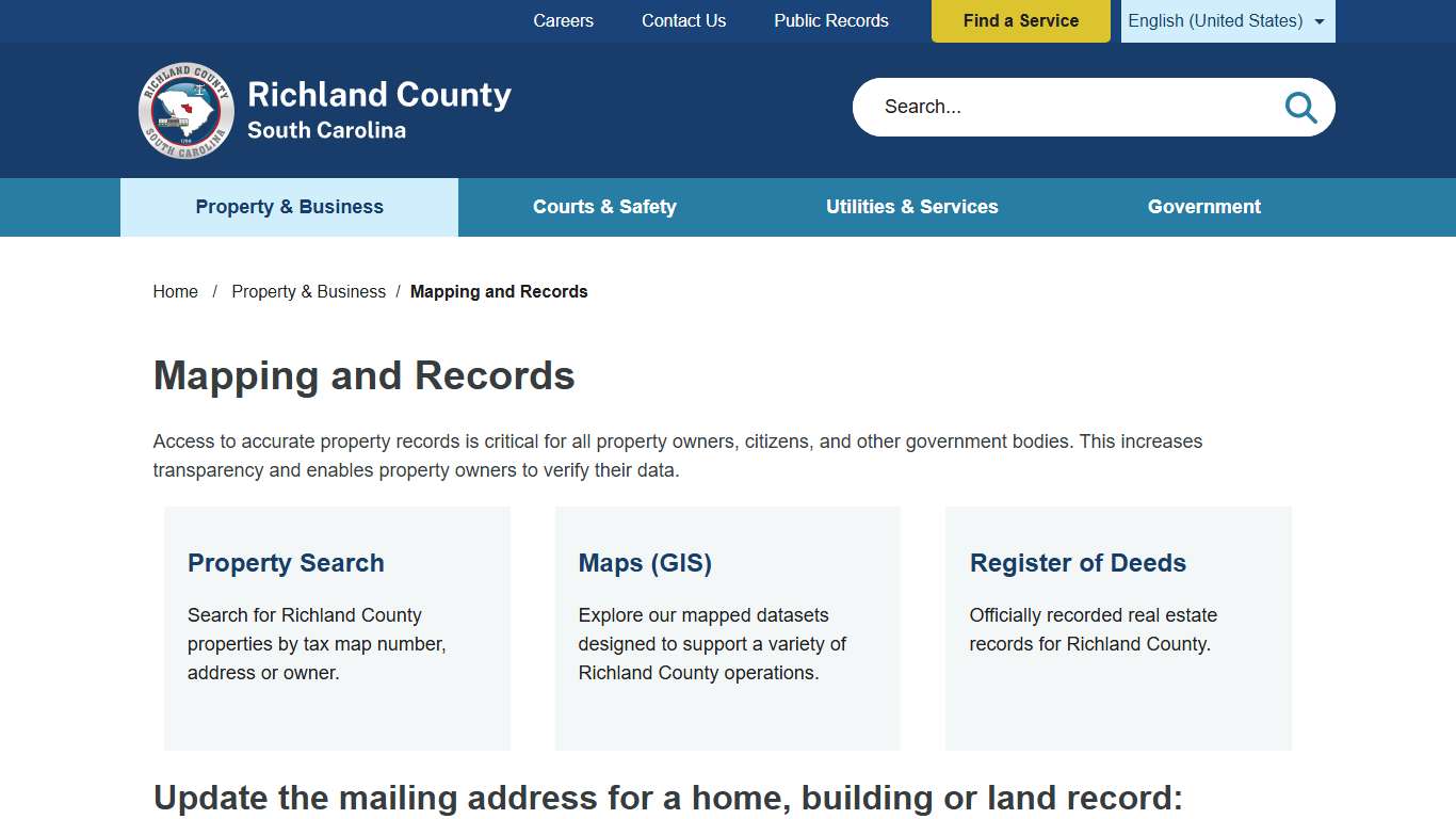 Mapping and Records | Richland County SC